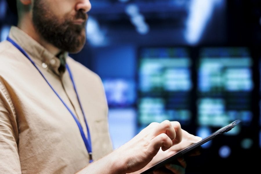 Admin checks servers facility security