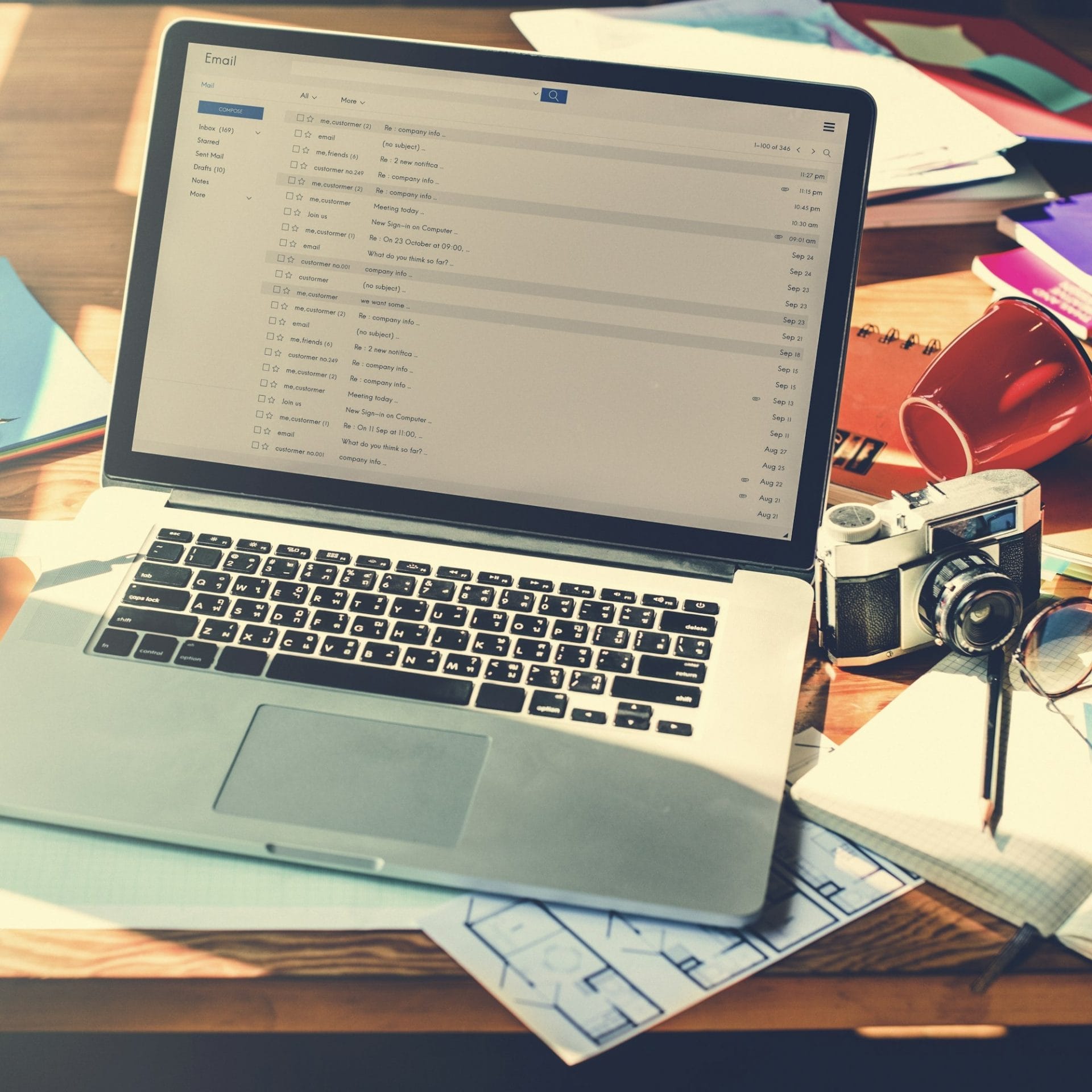 Email Correspondence Wireless Communication Concept